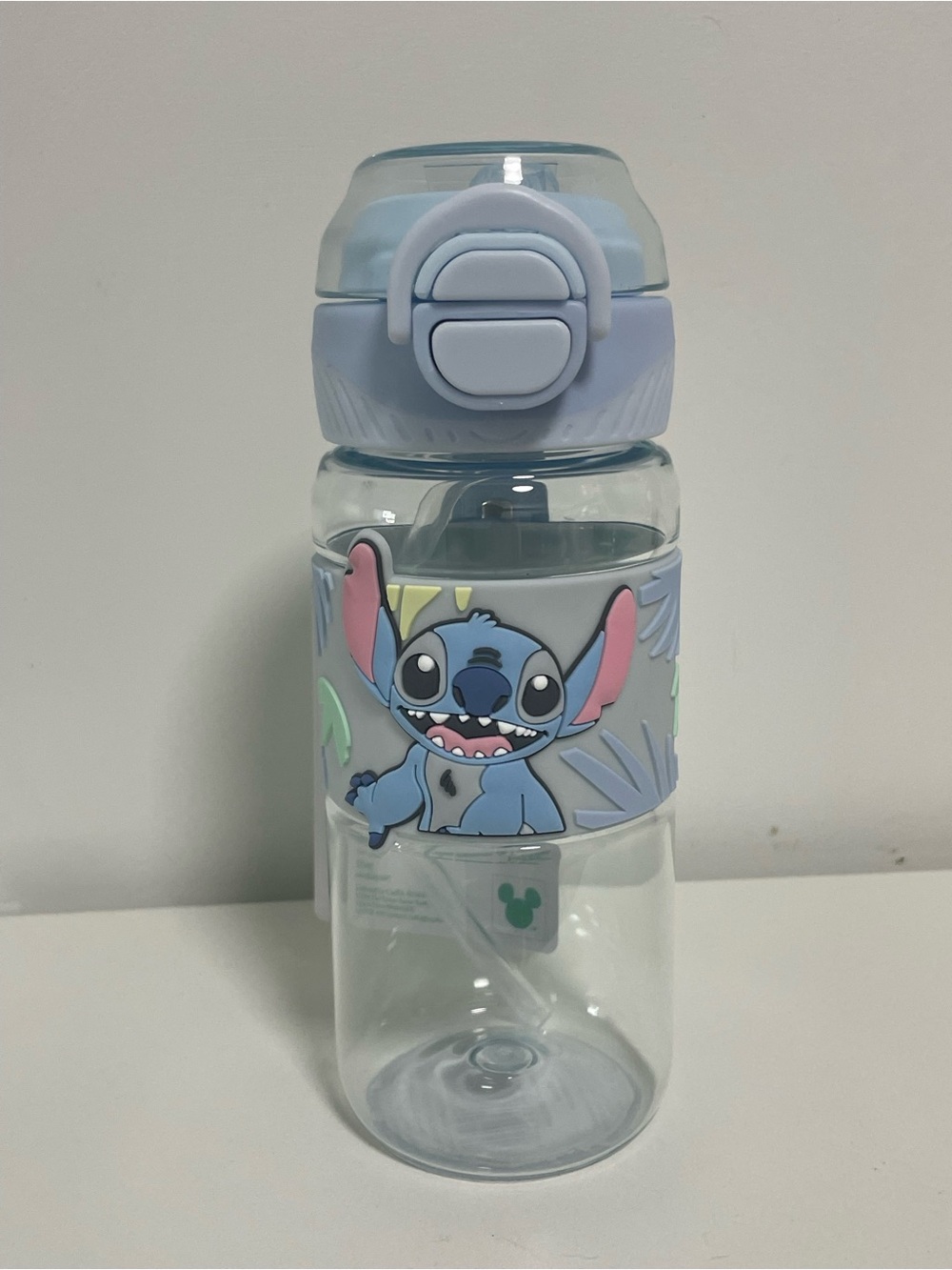 Disney Stitch Kids Bottle — Light Blue with Pink Accents